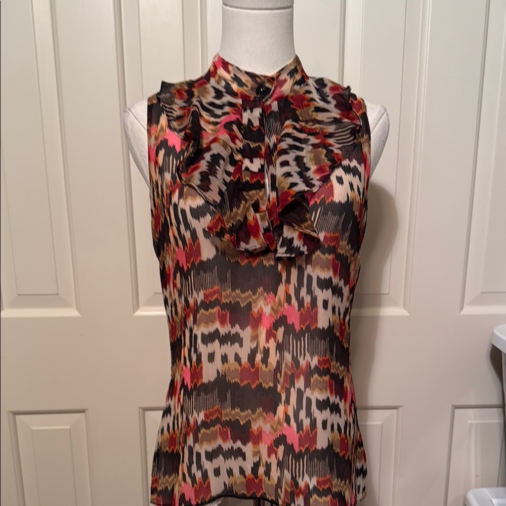 Liquid Black and Brown Blouse Elegant Top